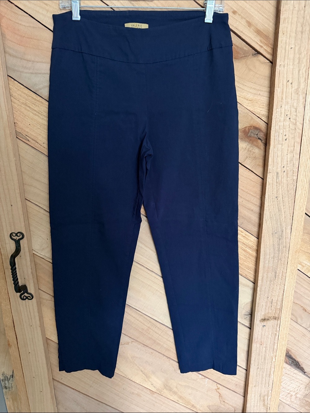 Valerie Stevens Navy Cropped Straight-Leg Ponte Pants